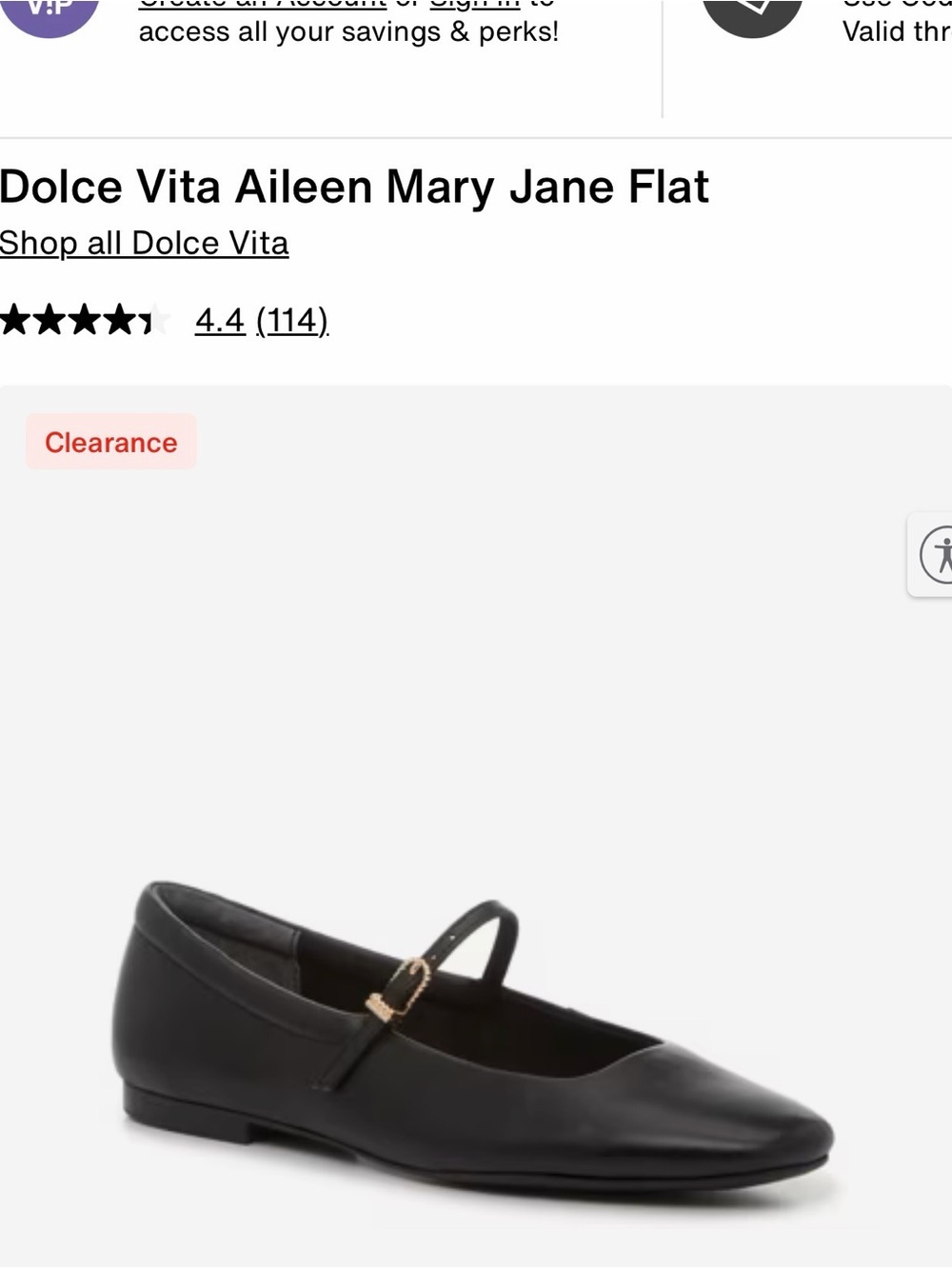Dolce Vita Black Mary Jane Flat with Gold Buckle